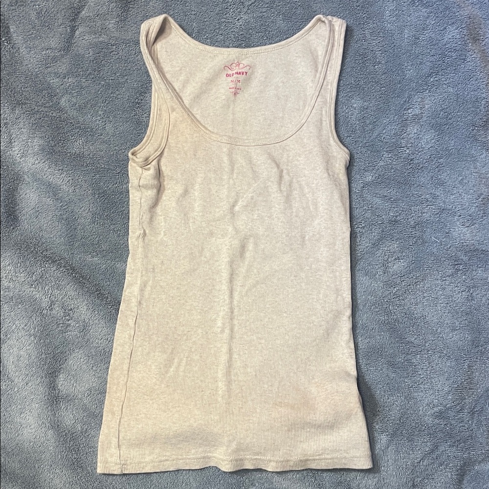 Old Navy Cream Ribbed Tank Top